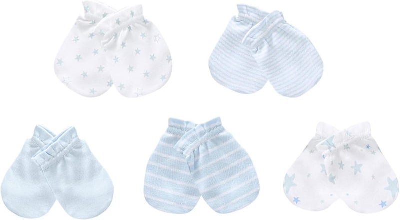 MAMIMAKA Baby Hat and Mittens Set Newborn Baby Hats Caps for Baby Boys Girls 0-6 Months 100% Cotton - Image 3